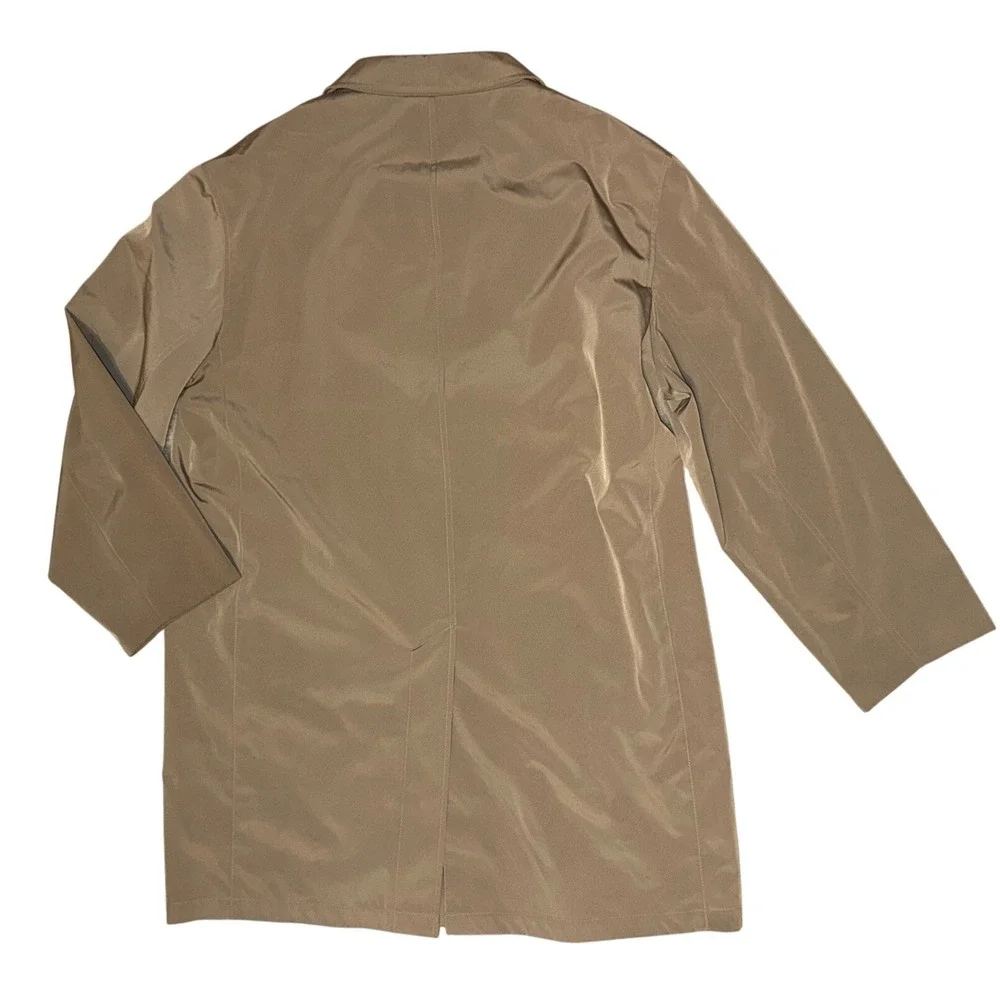 Alfani Mens Tan Lightweight‎ Full Zip Collared Trench Coat Jacket Size 44R